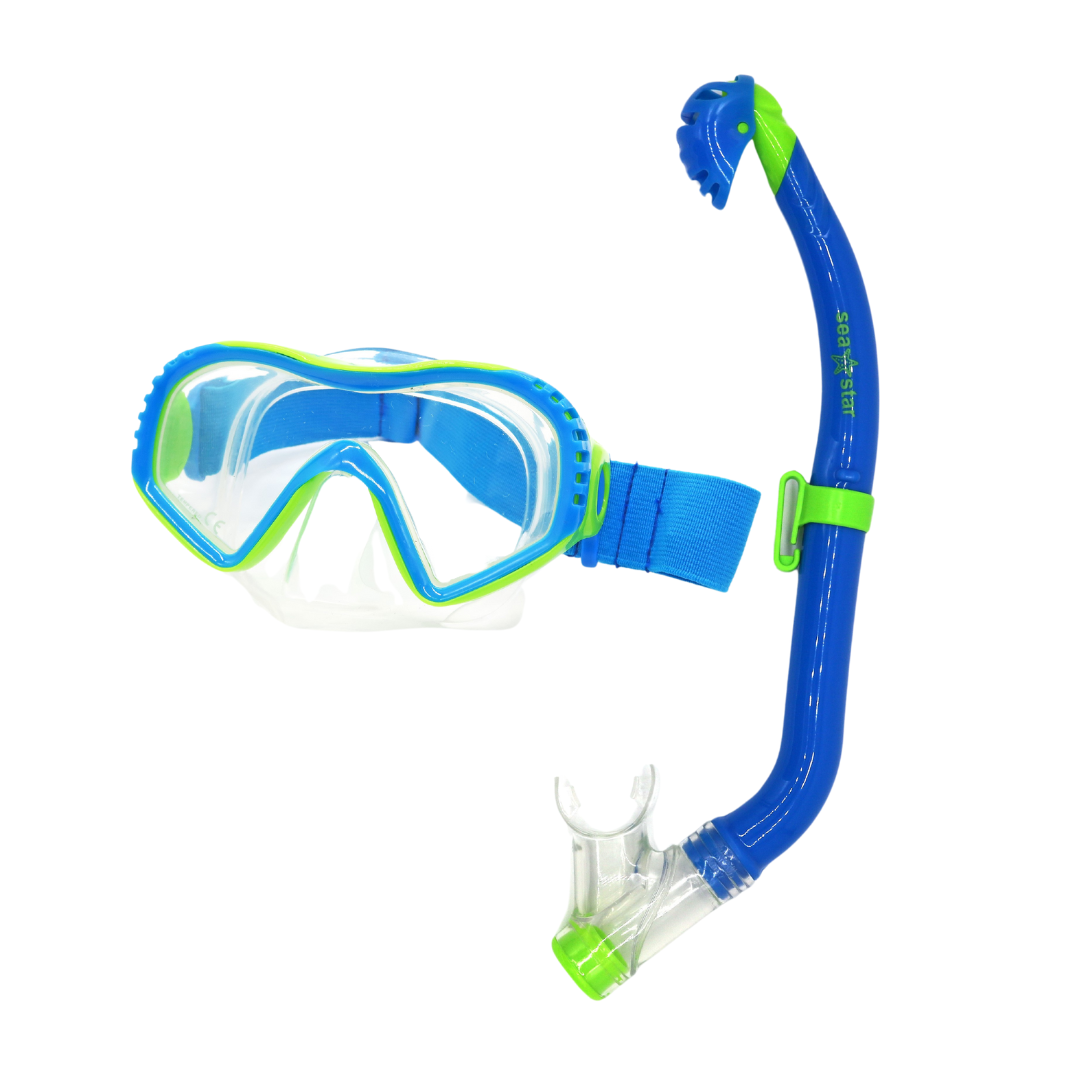 Combos SEA STAR Youth Combo V22 BLUE GREEN CLEAR GUARDIAN WATER SPORTS Snorkeling, Scuba Diving, Swimming, Professional Gear, Marine Grade. Ocean, Sea