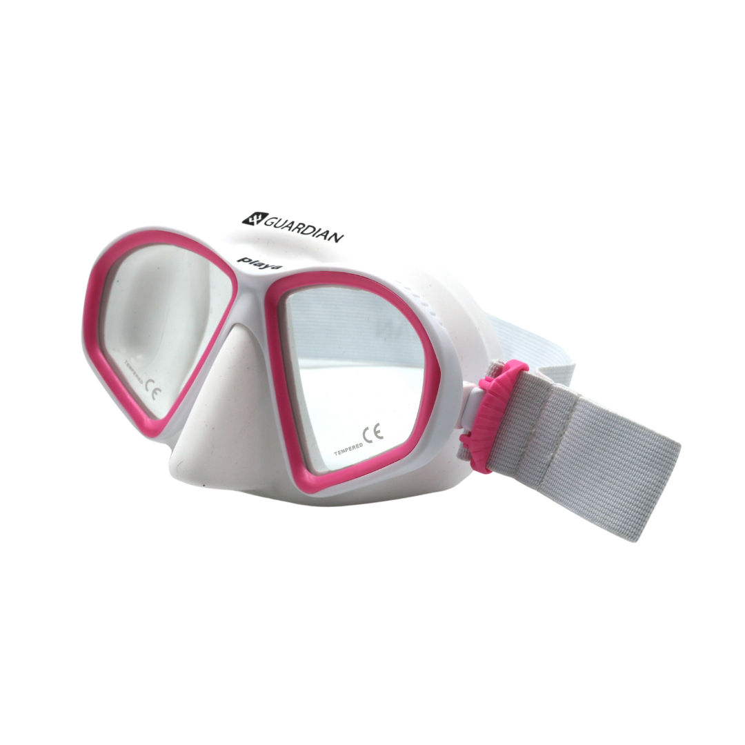 MASK SEPARATES PLAYA LADY MASK WHITE PINK CLEAR GUARDIAN WATER SPORTS Snorkeling, Scuba Diving, Swimming, Professional Gear, Marine Grade. Ocean, Sea