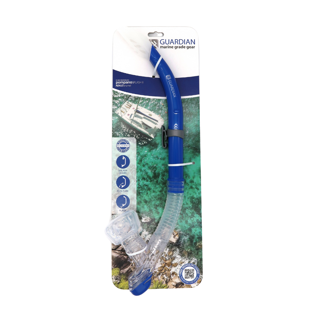 SNORKEL SEPARATES POMPANO SPLASH II Adult Snorkel GUARDIAN WATER SPORTS Snorkeling, Scuba Diving, Swimming, Professional Gear, Marine Grade. Ocean, Sea