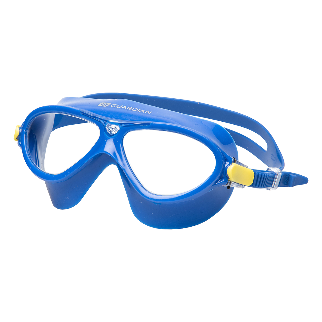 Swim Masks APOLLO JR Youth Swim Mask BLUE YELLOW CLEAR GUARDIAN WATER SPORTS Snorkeling, Scuba Diving, Swimming, Professional Gear, Marine Grade. Ocean, Sea