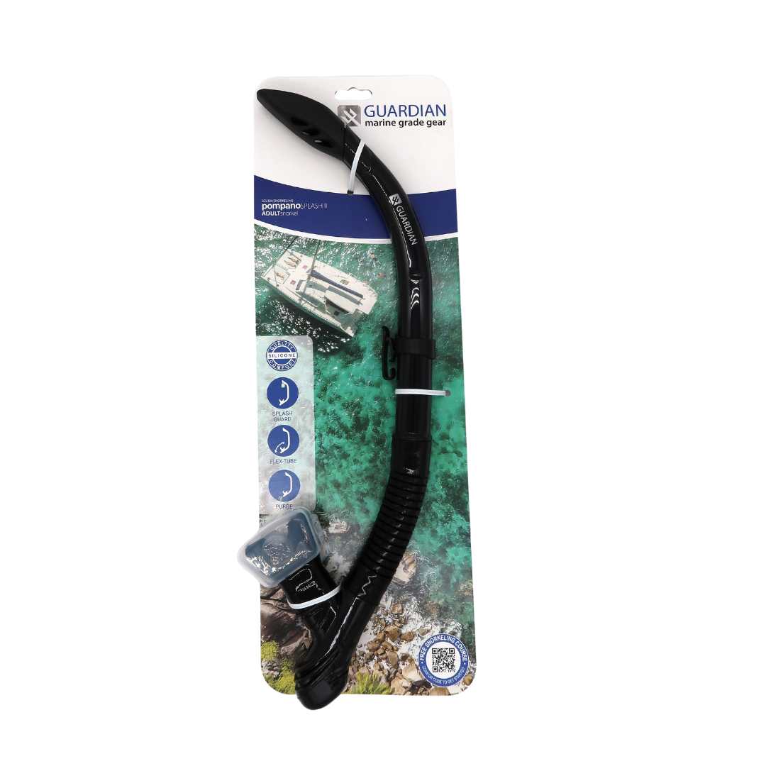 SNORKEL SEPARATES POMPANO SPLASH II Adult Snorkel GUARDIAN WATER SPORTS Snorkeling, Scuba Diving, Swimming, Professional Gear, Marine Grade. Ocean, Sea