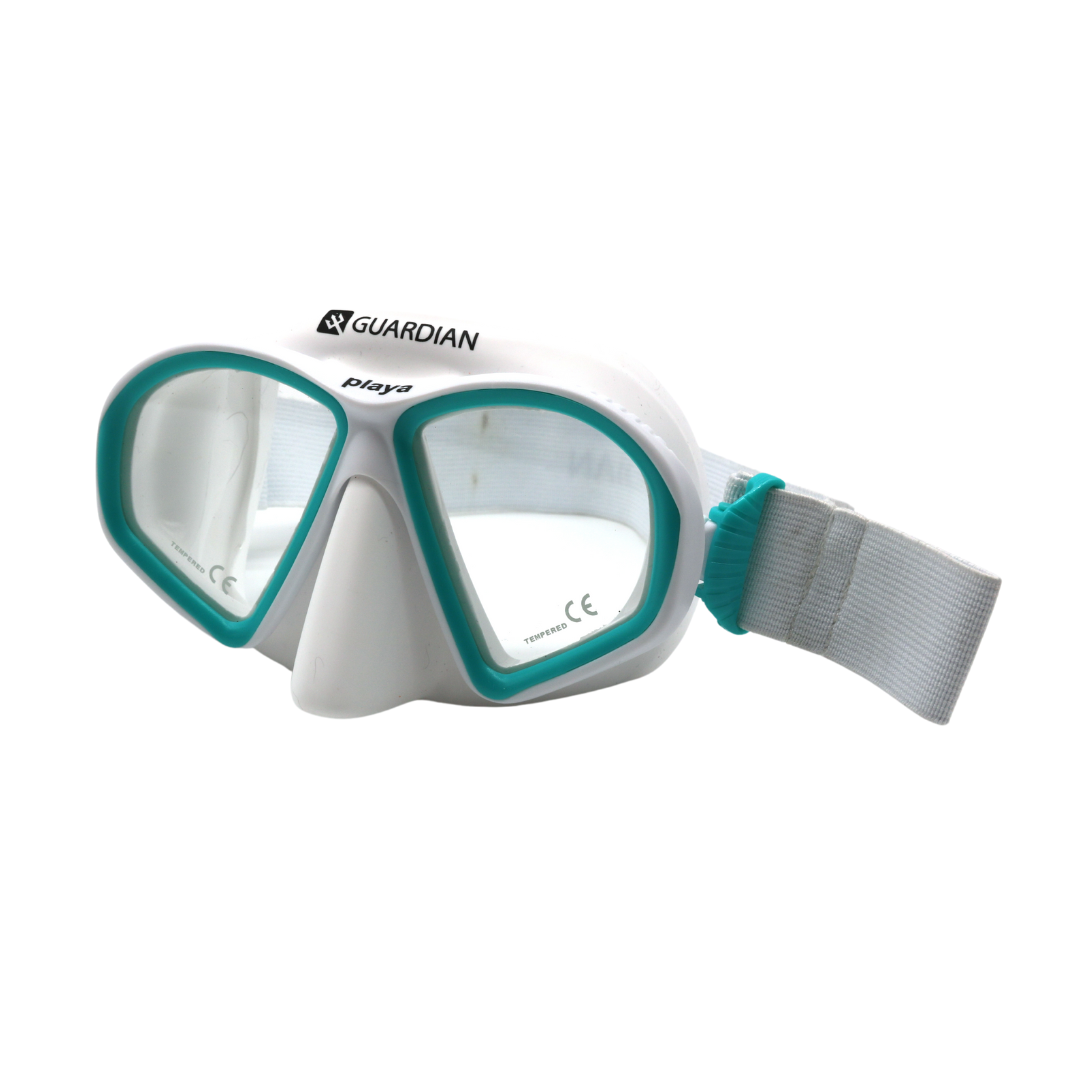 MASK SEPARATES PLAYA LADY MASK WHITE GREEN CLEAR GUARDIAN WATER SPORTS Snorkeling, Scuba Diving, Swimming, Professional Gear, Marine Grade. Ocean, Sea