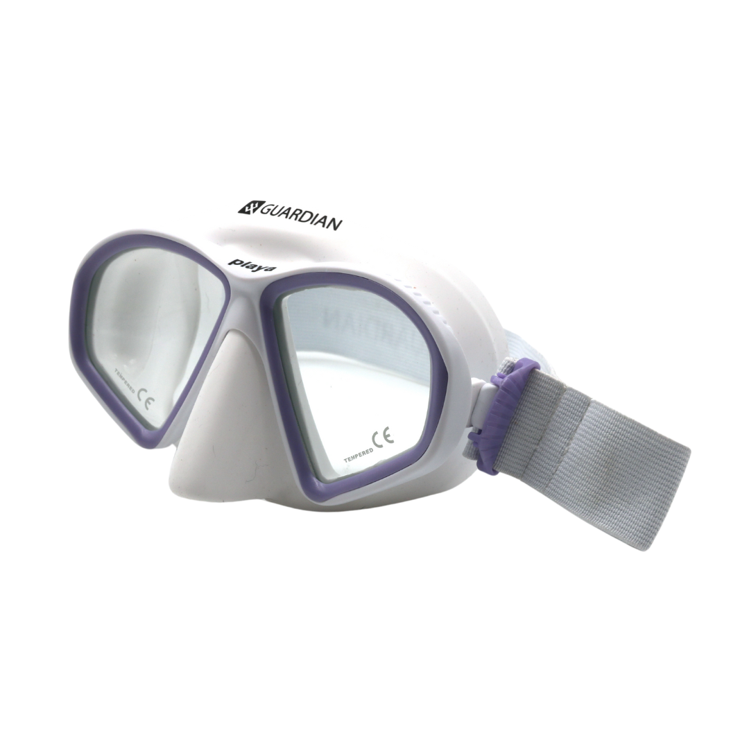 MASK SEPARATES PLAYA LADY MASK WHITE PURPLE CLEAR GUARDIAN WATER SPORTS Snorkeling, Scuba Diving, Swimming, Professional Gear, Marine Grade. Ocean, Sea