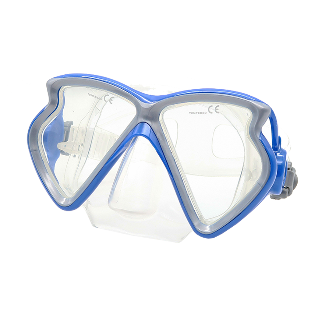 MASK SEPARATES CANCUN Adult Mask BLUE CLEAR GUARDIAN WATER SPORTS Snorkeling, Scuba Diving, Swimming, Professional Gear, Marine Grade. Ocean, Sea
