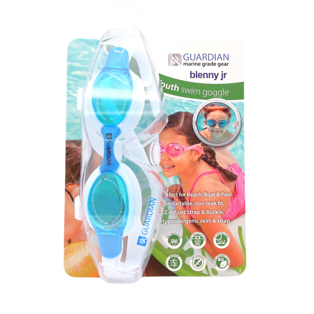 Swim Goggles BLENNY JR Youth Goggle GUARDIAN WATER SPORTS Snorkeling, Scuba Diving, Swimming, Professional Gear, Marine Grade. Ocean, Sea