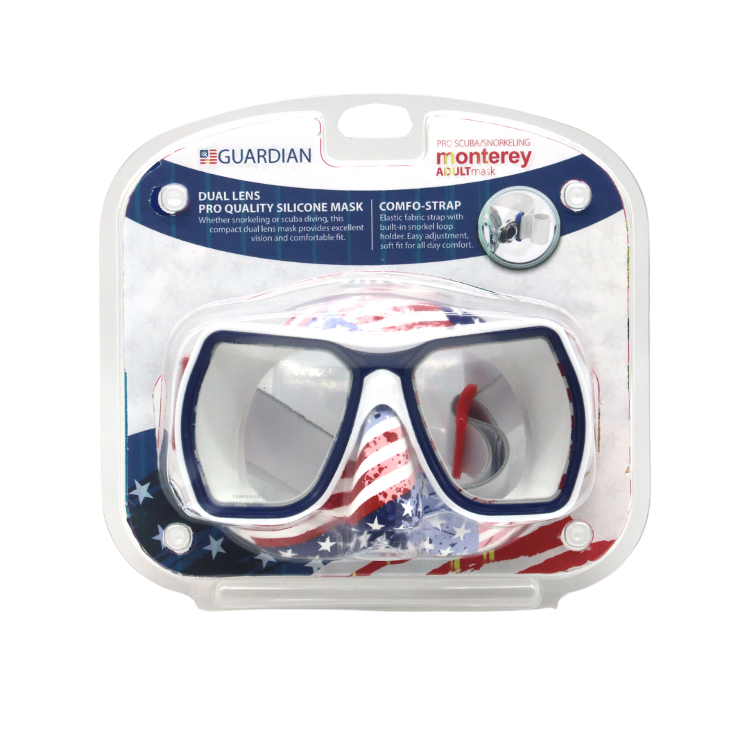 MASK SEPARATES MONTEREY Adult Mask USA GUARDIAN WATER SPORTS Snorkeling, Scuba Diving, Swimming, Professional Gear, Marine Grade. Ocean, Sea