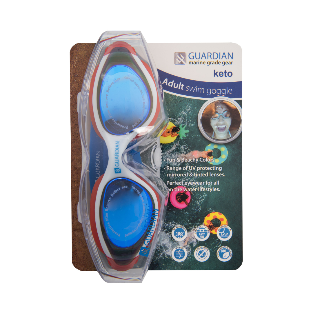 Swim Goggles KETO Adult Swim Goggles GUARDIAN WATER SPORTS Snorkeling, Scuba Diving, Swimming, Professional Gear, Marine Grade. Ocean, Sea