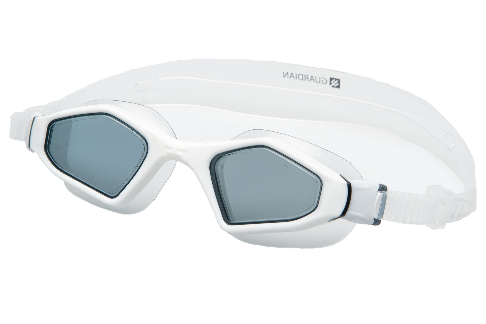 Swim Goggles TYPHON Adult Swim Goggles WHITE CLEAR SMOKE GUARDIAN WATER SPORTS Snorkeling, Scuba Diving, Swimming, Professional Gear, Marine Grade. Ocean, Sea