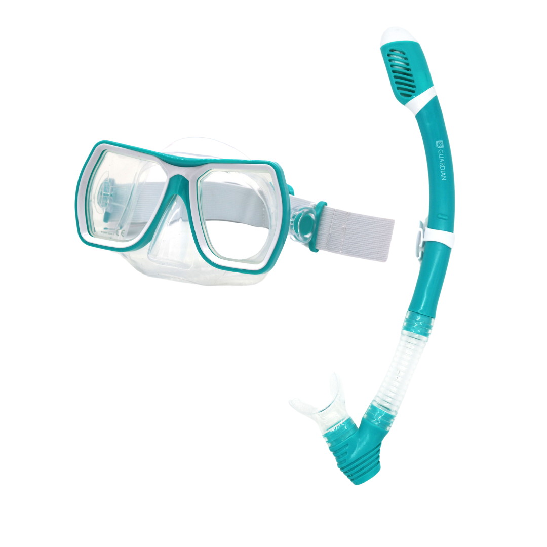 Combos MONTEREY Adult Dry Combo V22 TEAL CLEAR GUARDIAN WATER SPORTS Snorkeling, Scuba Diving, Swimming, Professional Gear, Marine Grade. Ocean, Sea