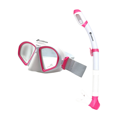 Combos PLAYA Combo WHITE PINK CLEAR GUARDIAN WATER SPORTS Snorkeling, Scuba Diving, Swimming, Professional Gear, Marine Grade. Ocean, Sea