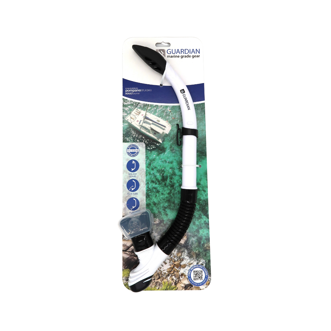 SNORKEL SEPARATES POMPANO SPLASH II Adult Snorkel GUARDIAN WATER SPORTS Snorkeling, Scuba Diving, Swimming, Professional Gear, Marine Grade. Ocean, Sea