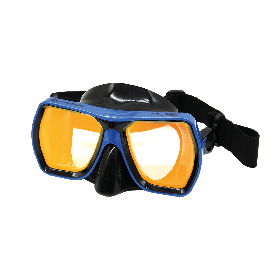 MASK SEPARATES MONTEREY BLAZE MASK BLACK BLUE AMBER MIRROR GUARDIAN WATER SPORTS Snorkeling, Scuba Diving, Swimming, Professional Gear, Marine Grade. Ocean, Sea