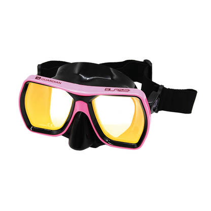 MASK SEPARATES MONTEREY BLAZE MASK BLACK PINK AMBER MIRROR GUARDIAN WATER SPORTS Snorkeling, Scuba Diving, Swimming, Professional Gear, Marine Grade. Ocean, Sea