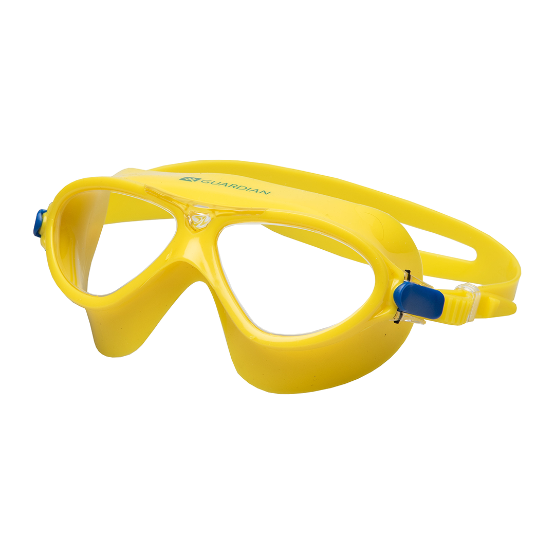 Swim Masks APOLLO JR Youth Swim Mask YELLOW BLUE CLEAR GUARDIAN WATER SPORTS Snorkeling, Scuba Diving, Swimming, Professional Gear, Marine Grade. Ocean, Sea