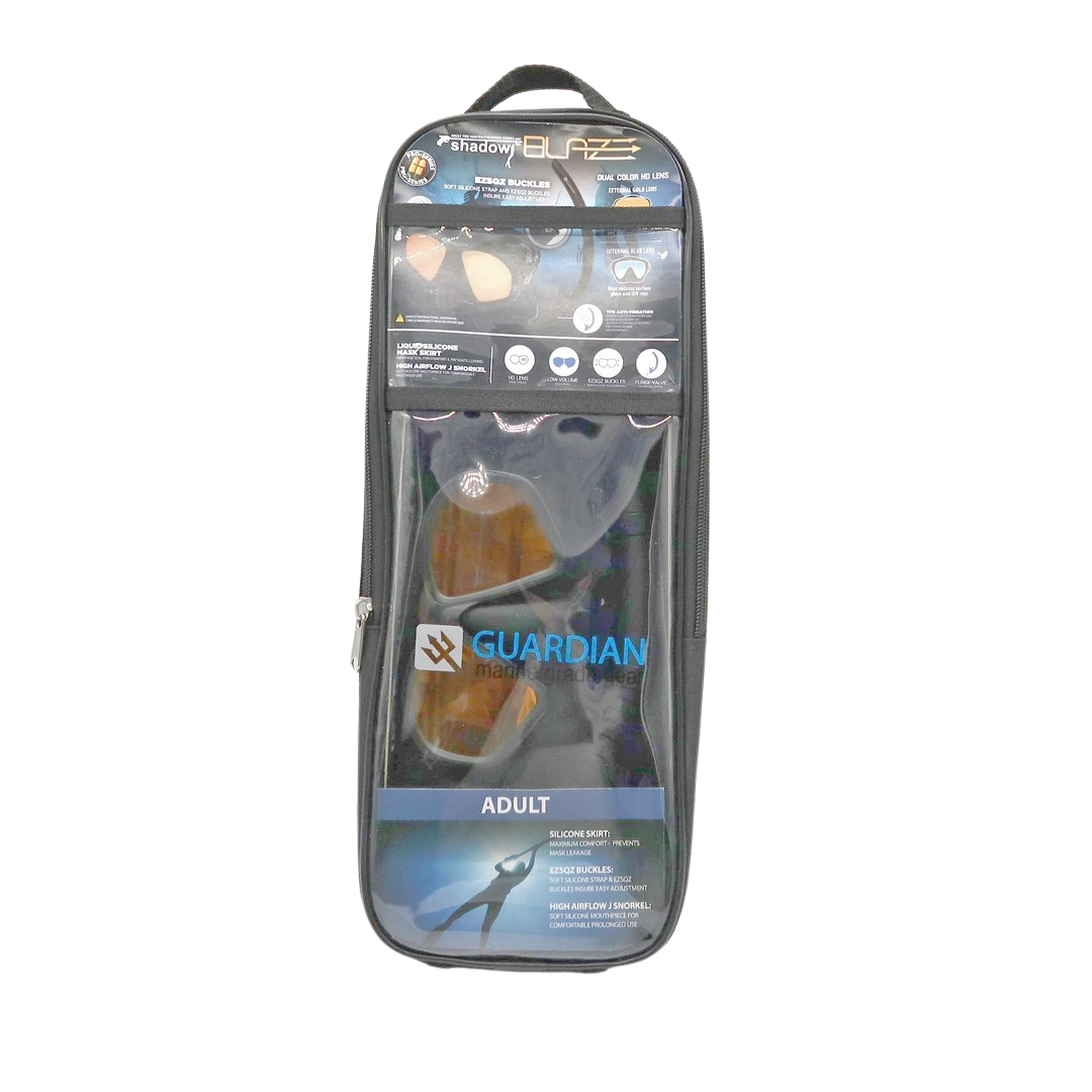 Combos SHADOW BLAZE MIRRORED LENS FREEDIVING COMBO GUARDIAN WATER SPORTS Snorkeling, Scuba Diving, Swimming, Professional Gear, Marine Grade. Ocean, Sea