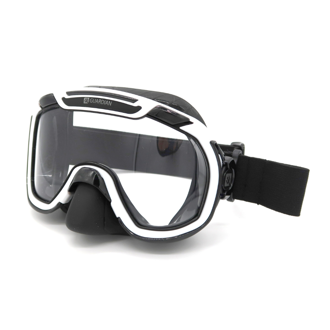 MASK MAMBO RIPPER MASK BLACK WHITE CLEAR GUARDIAN WATER SPORTS Snorkeling, Scuba Diving, Swimming, Professional Gear, Marine Grade. Ocean, Sea