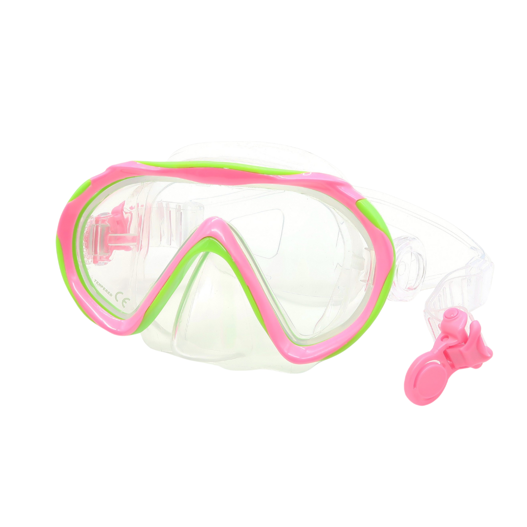 MASK SEPARATES SEAHORSE Youth 6+ Mask PINK LIME CLEAR GUARDIAN WATER SPORTS Snorkeling, Scuba Diving, Swimming, Professional Gear, Marine Grade. Ocean, Sea
