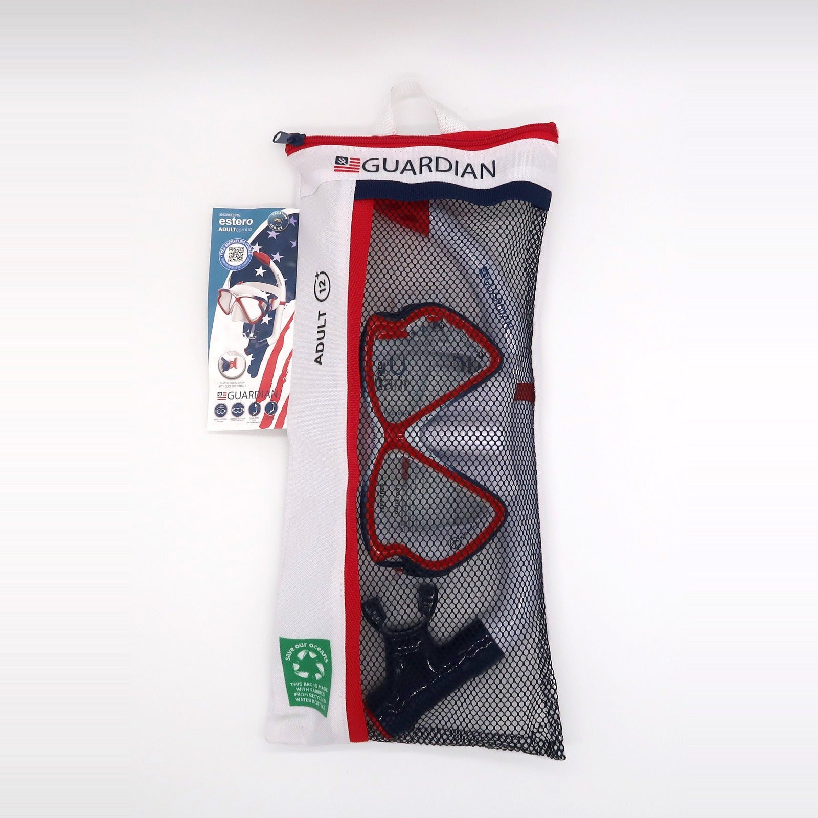 Combos ESTERO ADULT MASK USA GUARDIAN WATER SPORTS Snorkeling, Scuba Diving, Swimming, Professional Gear, Marine Grade. Ocean, Sea