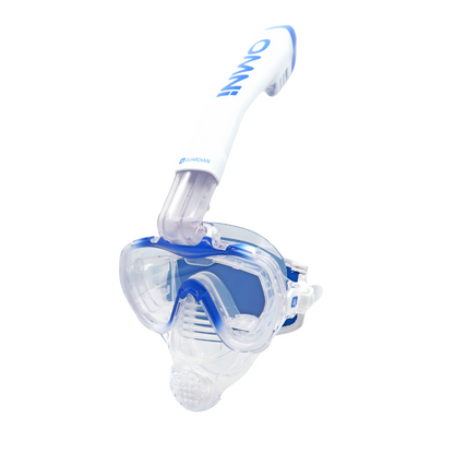 Combos OMNi INTEGRATED COMBO WHITE BLUE CLEAR GUARDIAN WATER SPORTS Snorkeling, Scuba Diving, Swimming, Professional Gear, Marine Grade. Ocean, Sea