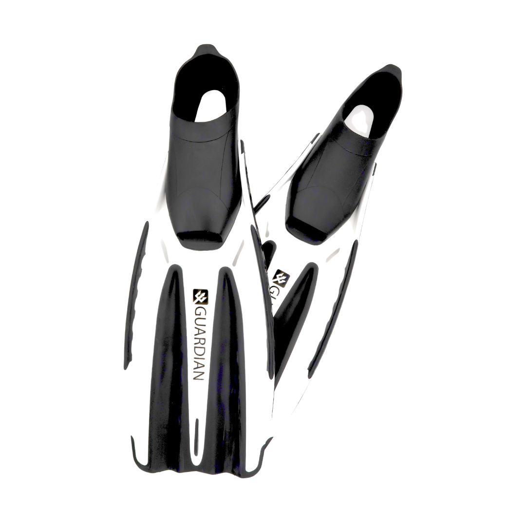 FIN SEPARATES SVS Pro Full Foot Fin WHITE GUARDIAN WATER SPORTS Snorkeling, Scuba Diving, Swimming, Professional Gear, Marine Grade. Ocean, Sea