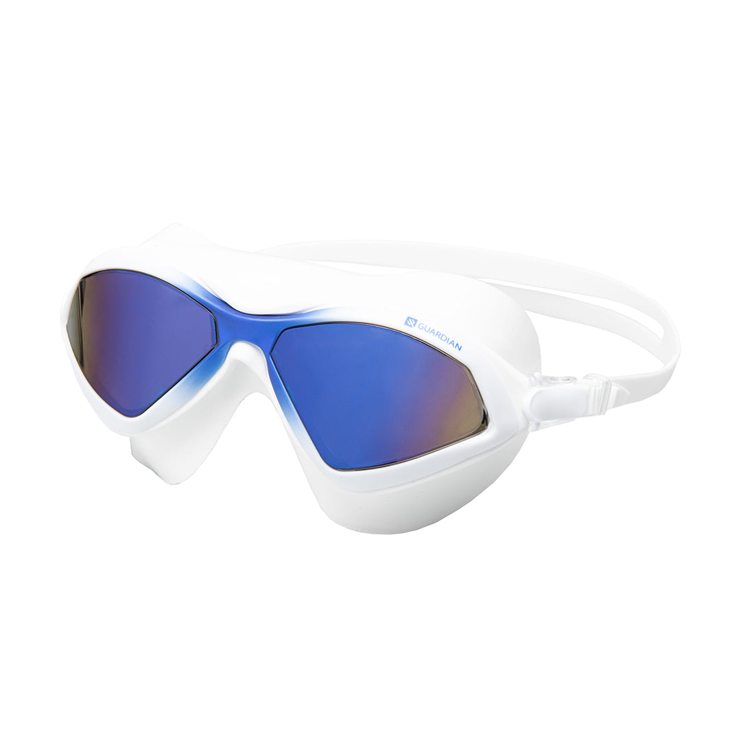 Swim Masks HYDRA Adult Swim Mask WHITE BLUE BLUE MIRROR GUARDIAN WATER SPORTS Snorkeling, Scuba Diving, Swimming, Professional Gear, Marine Grade. Ocean, Sea
