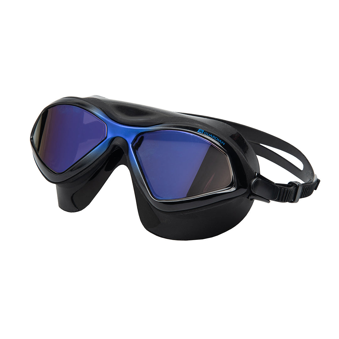 Swim Masks HYDRA Adult Swim Mask BLACK BLUE BLUE MIRROR GUARDIAN WATER SPORTS Snorkeling, Scuba Diving, Swimming, Professional Gear, Marine Grade. Ocean, Sea