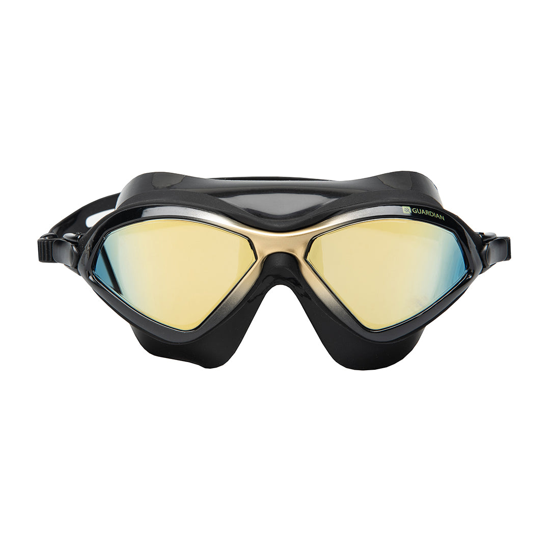 Swim Masks HYDRA Adult Swim Mask BLACK GOLD GOLD MIRROR GUARDIAN WATER SPORTS Snorkeling, Scuba Diving, Swimming, Professional Gear, Marine Grade. Ocean, Sea