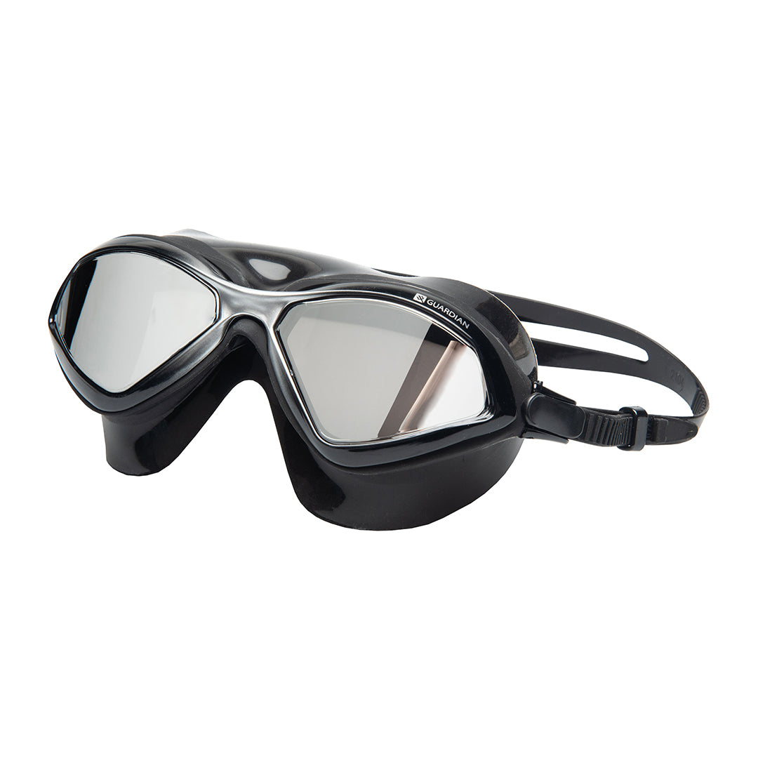 Swim Masks HYDRA Adult Swim Mask BLACK SILVER SILVER MIRROR GUARDIAN WATER SPORTS Snorkeling, Scuba Diving, Swimming, Professional Gear, Marine Grade. Ocean, Sea