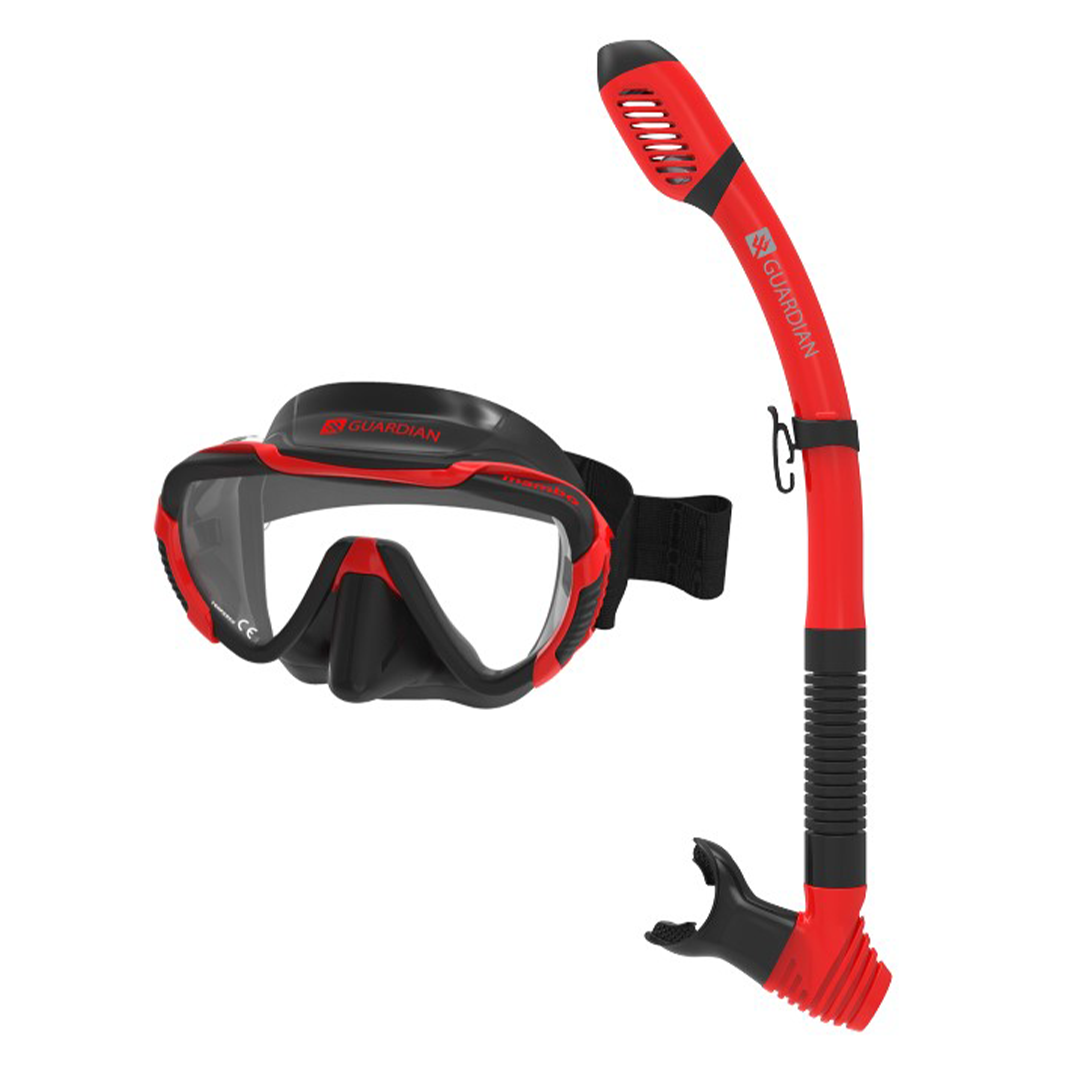 Combos MAMBO Combo BLACK RED CLEAR GUARDIAN WATER SPORTS Snorkeling, Scuba Diving, Swimming, Professional Gear, Marine Grade. Ocean, Sea