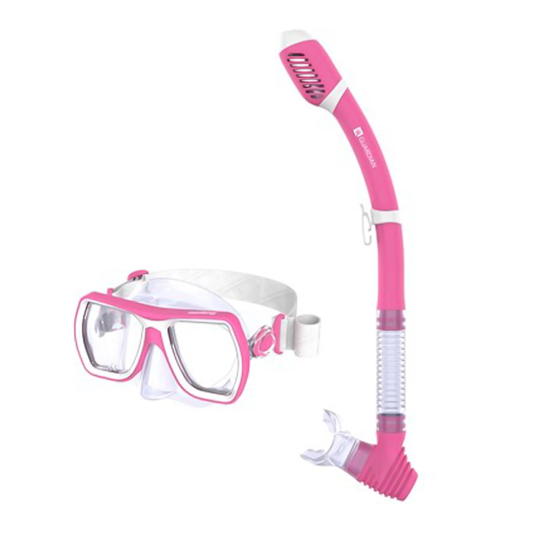 Combos MONTEREY Adult Dry Combo V22 PINK CLEAR GUARDIAN WATER SPORTS Snorkeling, Scuba Diving, Swimming, Professional Gear, Marine Grade. Ocean, Sea