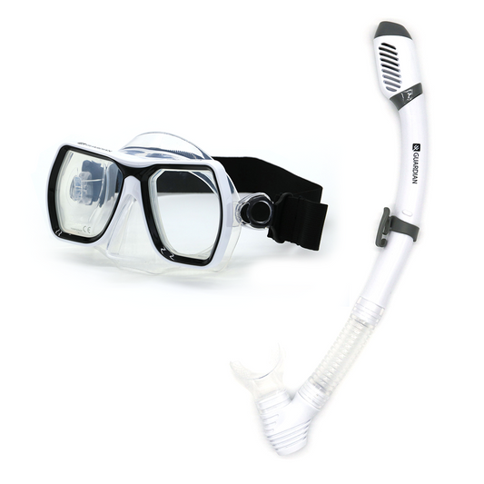 Monterey Adult White Mask & Snorkel Combo - Guardian Water Sports