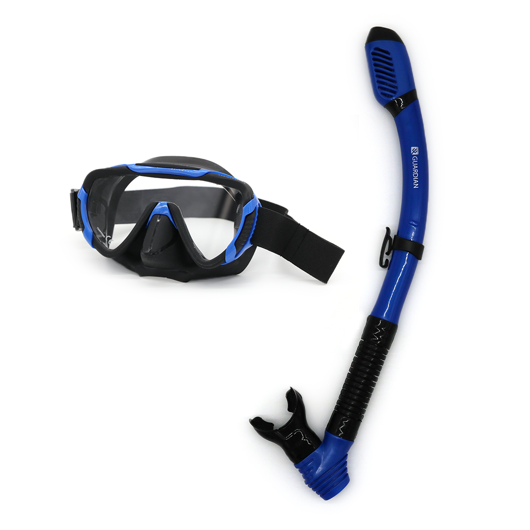 Combos MAMBO Combo BLACK BLUE CLEAR GUARDIAN WATER SPORTS Snorkeling, Scuba Diving, Swimming, Professional Gear, Marine Grade. Ocean, Sea