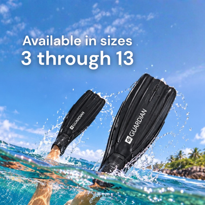 FIN SEPARATES SVS PRO FULL FOOT FIN GUARDIAN WATER SPORTS Snorkeling, Scuba Diving, Swimming, Professional Gear, Marine Grade. Ocean, Sea